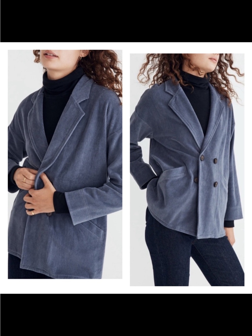 Madewell Corduroy Double-Breasted Blazer Jacket